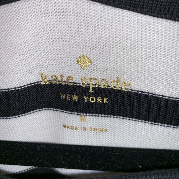Kate Spade NY White Black Striped 3/4 Sleeve Dress - Picture 7 of 8